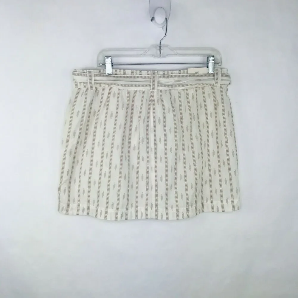 Old Navy  Skirt Women Size Large Woven Tie White Belted Cotton A-line Boho